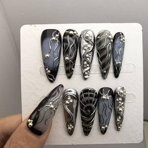 Faux ongles longs et pointus à presser, très populaires en Europe et en Amérique, produits de beauté, styles personnalisés disponibles - Product Image 2