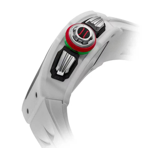 White Ceramic TonneauSplit-Seconds Chronograph <b>Watch</b> rm 6501 style Men Luxury Skeleton Mechanical <b>Watch</b> <b>Rubber</b> Strap - Product Image 5