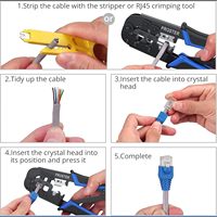 Herramienta de crimpado de cables LAN RJ45 de alta precisión, fuerza de crimpado uniforme, compatible con conectores de red y teléfono estándar 8P8C 6P6P