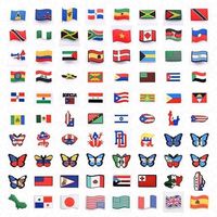 Chaussons en PVC souple en gros, accessoires, breloques de chaussures avec drapeaux de pays du monde entier pour la décoration