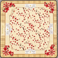Tapis de mahjong américain de luxe, design oiseaux et fleurs, antidérapant, imperméable, pliable, 31,5x31,5 pouces