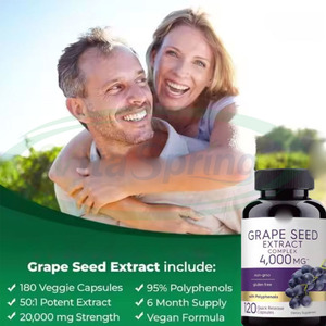 VitaSpring <span class=keywords><strong>Capsules</strong></span> d'extrait de pépins de raisin biologique Opc Complément alimentaire <span class=keywords><strong>Capsules</strong></span> de pépins de raisin pour la santé immunitaire - Product Image 2