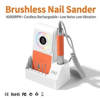 Perceuse à ongles électrique portable à moteur sans balais, haute vitesse 40000 tr/min, silencieuse, pour professionnels, pour enlever les cuticules