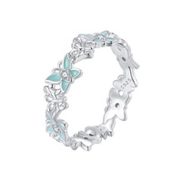 Youchuang personnalisé fin 2024 été jointures dames anneau en vrac délicat à la mode cubique zircone argent s925 émail papillon anneaux