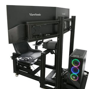 Simulateur profil aluminium volant personnalisé Cockpit simulateur de jeu de conduite superbe Cockpit avec vraie chaise course - Product Image 5