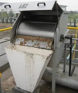 Máquina de filtro de tela de peneira de tambor rotativo 30m3/h para estação de tratamento de esgoto de laticínios