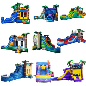 Structure <span class=keywords><strong>gonflable</strong></span> commerciale combinée avec toboggan aquatique, thème tropical, <span class=keywords><strong>château</strong></span> <span class=keywords><strong>gonflable</strong></span> pour la location événementielle - Product Image 5