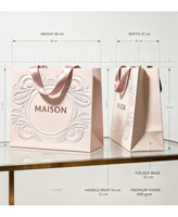 Sac à main d'emballage de boutique en papier artistique, fabriqué à la main, respectueux de l'environnement, en matériaux recyclés, avec procédé de gaufrage tridimensionnel