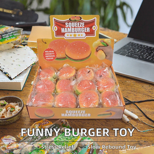 KJKJ Hamburger Divertente Squishy Simulazione Cibo <span class=keywords><strong>Burger</strong></span> Giocattolo Antistress in PU a Lenta Risposta per Età 14+ - Product Image 2