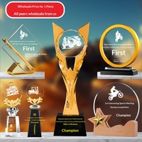 Trophée en cristal personnalisé pour champion de ventes 4S de concessionnaire automobile, compétition de motocross tout-terrain, chariot élévateur - Multi-usage, logo personnalisé