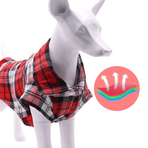 Baju anjing dan kucing hewan peliharaan, baju kotak-kotak anjing dapat dicuci poliester Halloween dan Natal gaya sederhana hangat musim panas berjalan - Product Image 4