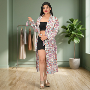 Nuevo Bata de mujer con estampado paisley de longitud completa, manga larga, cuello vuelto, tejido suave, ropa casual de verano, secado rápido, ropa de dormir - Product Image 2