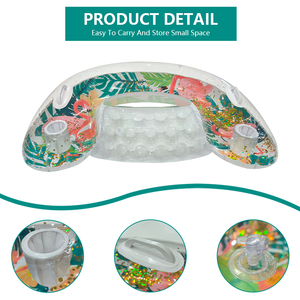 New U hồ bơi <span class=keywords><strong>Float</strong></span> ghế với long lanh cho người lớn PVC Hồ bơi bơm hơi nổi ghế nước nổi hồ bơi ghế với cup chủ - Product Image 5