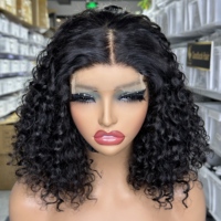 Perruque de cheveux humains Super Double Drawn, boucles Pixie, avec closure 4x4, cheveux vierges vietnamiens bruts, perruque courte style bob pour femmes