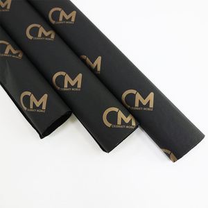 Customised Personalised Machine Price 80gsm 17gsm <b>Black</b> Luxury <b>Gold</b> Logo Printed for Gift Shoes Packaging <b>Wrapping</b> Tissue <b>Paper</b> - Product Image 5