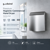 Sèche-mains automatique Asciugamani Silenzioso, sèche-mains électrique mural haute vitesse en acier inoxydable pour toilettes