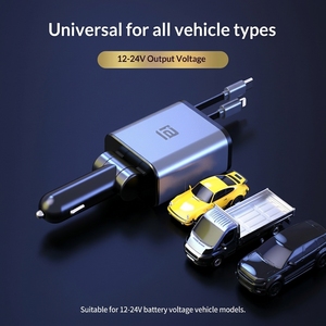 Nuevo Cargador de Coche de 120W con Carga Súper Rápida, Cable Retráctil de Uno a Dos, Pantalla Digital, Tipo-C para <span class=keywords><strong>Adaptador</strong></span> de Puertos - Product Image 6