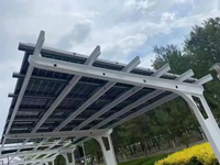 Système de carport solaire commercial, structure en acier modulaire, surface anodisée, auvent imperméable pour parkings, parcs industriels, PV