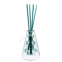 Flacon diffuseur de parfum vide en verre borosilicate transparent à double paroi de 100 ml avec bâtonnets en fibre de verre – Flacon diffuseur de luxe