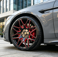 Velg Offroad Ringkas 17 18 Inch Forged dengan Aksen Merah 4x100, Cocok untuk Suzuki Jimny Mazda CX-5