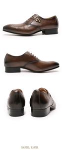 Chaussures Oxford en cuir véritable à lacets et boutons, chaussures habillées pour affaires, mariage, fête, bureau, chaussures de mode - Product Image 6