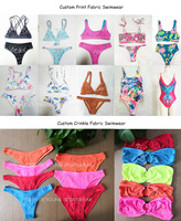 Ensemble bikini brésilien chic pour femme 2026, deux couleurs, en crochet imprimé, maillot de bain bandeau et string, lingerie sexy