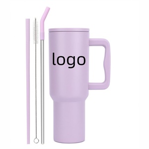 Custom Logo 20oz 30oz 40 oz Tumbler Travel Mug Stainless Steel Cup 40oz Tumbler with Straw and Lid Pink <b>Customized</b> <b>Water</b> <b>Bottle</b> - Product Image 4