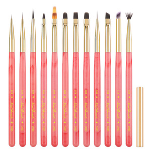 Pinceau à ongles professionnel en nylon avec manche en plastique personnalisé pour manucure, nail art, liner, rayures, dégradé, gel, salon de manucure - Product Image 1