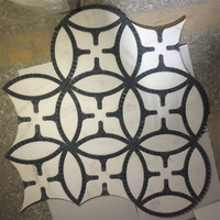 Mosaïque de carreaux en marbre noir et blanc, pierre naturelle, crédence polie, carreaux de sol et de mur pour salle de bain