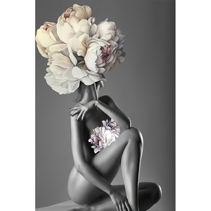Une <span class=keywords><strong>femme</strong></span> sexy avec des fleurs art mural nu peinture <span class=keywords><strong>de</strong></span> luxe pour la décoration <span class=keywords><strong>de</strong></span> la maison photo impression toile et affiche fille - Product Image 6