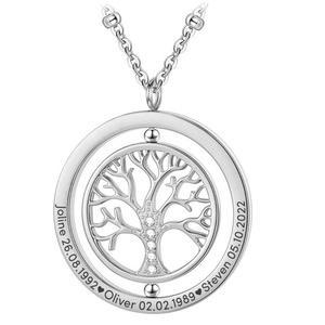 Collar giratorio con diseño de árbol de la vida, collar con diseño de círculo hueco para <span class=keywords><strong>citas</strong></span> <span class=keywords><strong>y</strong></span> fiestas, entrega rápida - Product Image 4