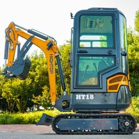 Ekskavator Mini Beroda Rantai Daya Gali Tinggi Desain Kompak 1.8T Penjualan Pabrik HT18 Ekskavator Kecil dengan Mesin EPA Garansi 1 Tahun