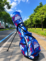 Sac de golf pliable ASL en cuir PU durable avec fermeture éclair, fermeture magnétique, motif gaufré, plusieurs poches, logo personnalisé