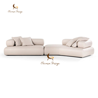 Canapé moderne simple et luxueux pour salon, ensemble de meubles modulaires en bois massif, canapé en cuir sectionnel