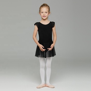 Haute Qualité Noir <span class=keywords><strong>À</strong></span> Manches Courtes Enfants Danse Justaucorps De <span class=keywords><strong>Ballet</strong></span> - Product Image 3