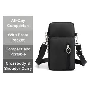 Sac à bandoulière en nylon léger et tendance avec poche avant et fermeture éclair pour femmes, idéal pour un usage quotidien en extérieur - Product Image 1