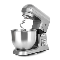 Mélangeur planétaire commercial 1400W 5L avec bol relevable, batteur à pâte en acier inoxydable pour boulangerie et restaurant, boîtier durable en ABS