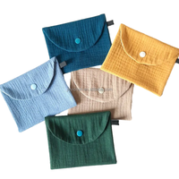 Penyimpanan Kartu Portabel Hadiah Dompet Kartu Kompak Klip Kabel Organizer Kantong Dengan Kancing Tekan