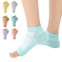 Chaussettes de compression de sport et de yoga personnalisées de haute qualité, antidérapantes, respirantes, en maille, à bout ouvert, avec soutien de la cheville