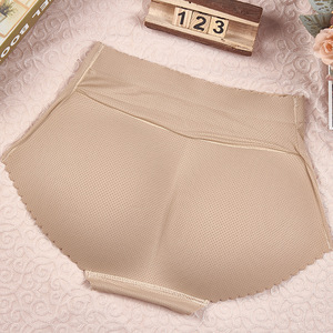 Braguitas de <span class=keywords><strong>Bikini</strong></span> con Efecto Levanta Glúteos para Mujer, Color Durazno, Sin Costuras, de Talle Medio, Acolchadas, Gruesas, de Punto, Antibacterianas, de Nailon - Product Image 4