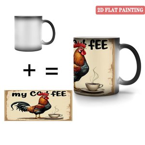 Frosted Black 11oz <b>Ceramic</b> Mug Heat Sensitive Sublimation <b>Cup</b> For Coffee Lovers - Product Image 4