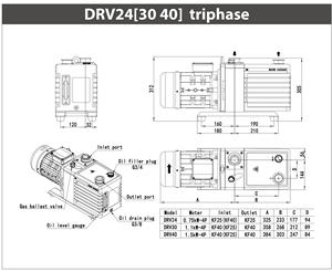 Pompa per vuoto a palette rotative a doppio stadio DRV-24 da 24m³/h, alta affidabilità, capacità olio 1.7L, 0.005-0.05mbar, alta qualità, certificazione CE - Product Image 3