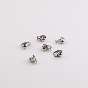 Cadena de cuentas redondas de acero inoxidable con doble orificio y cierre lateral de doble orejeta, estilo sencillo, chapada, accesorios de joyería DIY - Product Image 4
