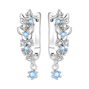 Pendientes/argollas de mariposa de latón blanco desmontables, muy vendidos, regalo original y exclusivo para chicas - Product Image 1