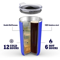Gobelet isotherme ANSHENG avec logo personnalisé, 20 oz, en acier inoxydable à double paroi, isolé sous vide, pour café