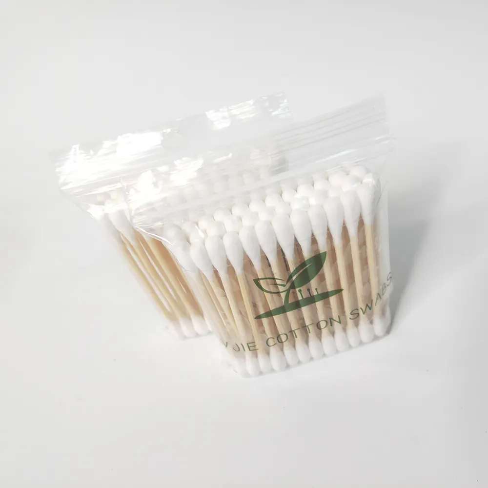 Venta al por mayor de hisopos de oreja naturales cosméticos biodegradables brotes orgánicos Q consejos hisopos de algodón de bambú de alta calidad