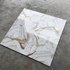 Mármol Blanco con Vetas Doradas de Lujo, 600x600, <span class=keywords><strong>Porcelana</strong></span> Pulida, Baldosas para Piso Interior, para Sala de Estar, Diseño Moderno, Venta al por Mayor en Brasil - Product Image 1