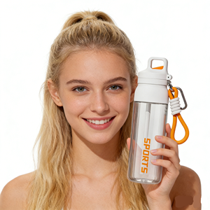 Bouteille d'eau en plastique transparente à large ouverture personnalisable 2026, style sportif, légère, avec bouchon <span class=keywords><strong>pour</strong></span> étudiants et salle de sport - Product Image 1