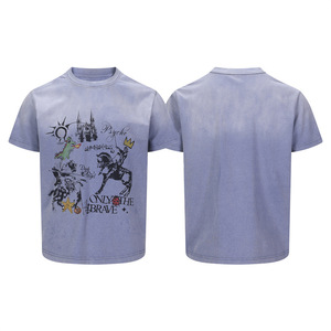 Camiseta de Algodón Grueso con Estampado de Caballero Medieval y Cuento de Hadas, Estilo Urbano, para Hombre y Mujer, Nueva Colección 2026 - Product Image 4