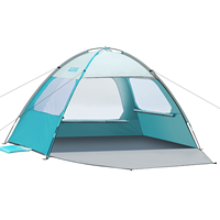 Tenda Peneduh Pantai Portabel UPF50+ Anti UV Tahan Air untuk Berkemah Keluarga di Luar Ruangan